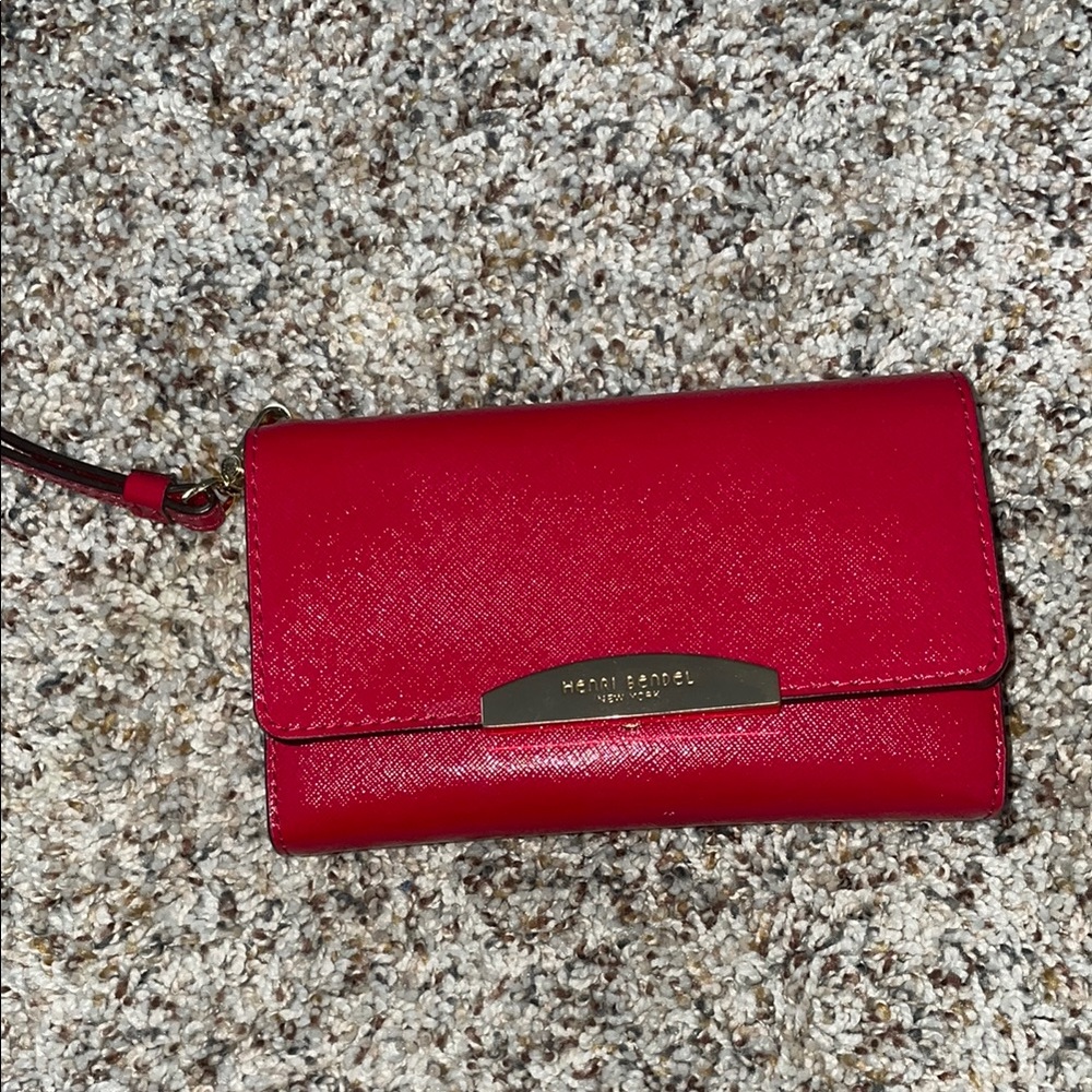 Henri Bendel Red Leather Clutch